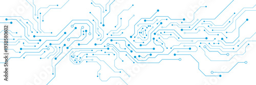 High technology circuit lines connection on white background. Futuristic digital network connection. Computer motherboard, microchip, processor and semiconductor. Vector