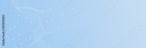 Abstract medical background with hexagon pattern and wave flow. Molecular structure and genetic engineering. Design for healthcare, science and medicine. Vector