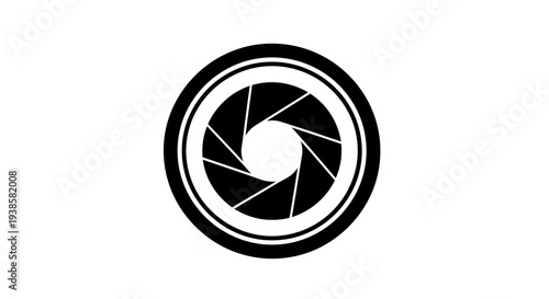 Camera Lens Aperture Simple Black Icon.