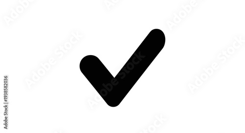 Black Check Mark Symbol Isolated White.