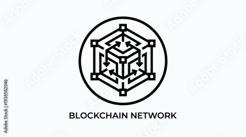 Blockchain Network Logo Design Concept.