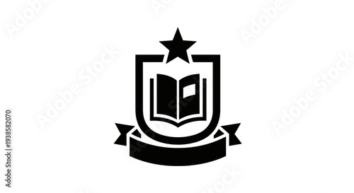 Black Education Logo with Book and Star.