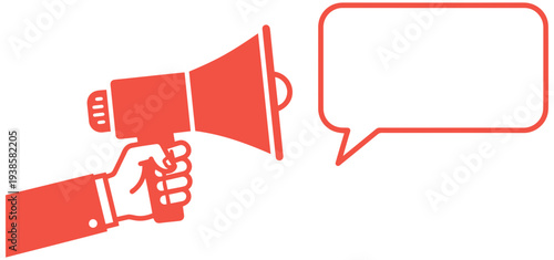 Vibrant megaphone announcement with blank speech bubble for impactful messaging