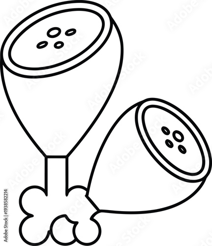 roasted shank bone zeroa silhouette vector illustration on transparent background
