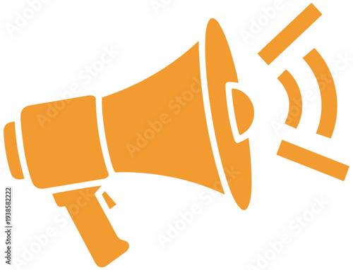 Vibrant orange megaphone announcing important messages loudly