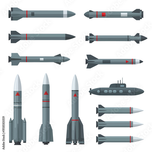 Various Launch Configurations and Types in Vector Illustration