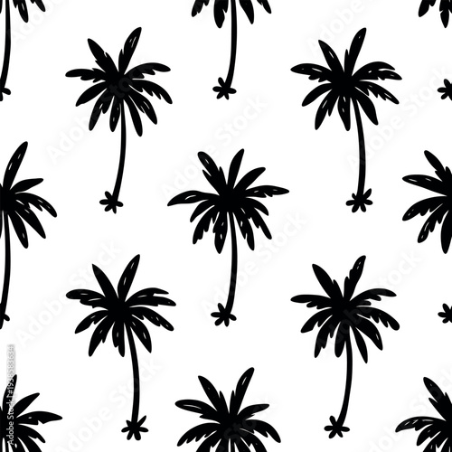Seamless pattern with palm trees