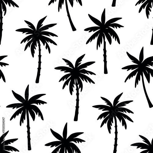 Seamless pattern with palm trees
