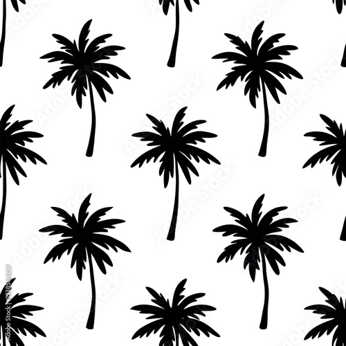 Seamless pattern with palm trees