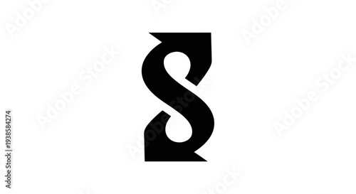 Black Dollar Sign Symbol on White Background.