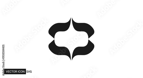 Black Four Petal Flower Logo Design.