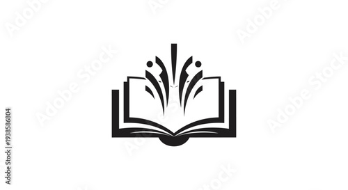 Open Book with Abstract Design Elements.