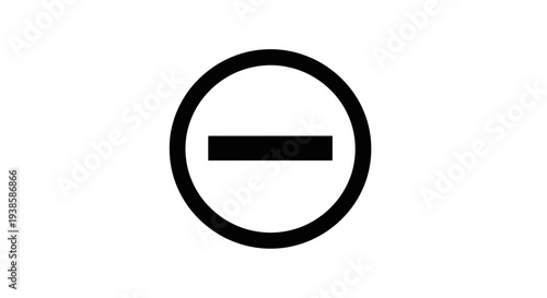 Minus Sign Symbol in Circle Icon.