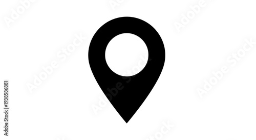 Black Map Pin Icon Symbol Pointer.