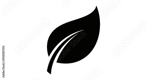 Black Leaf Silhouette Icon Graphic Design.