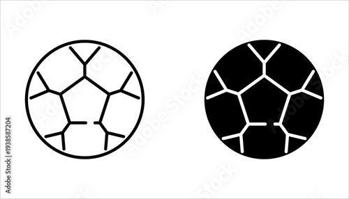 Soccer ball icon set in line style. football simple black style symbol sign for sports apps and website, vector illustration.