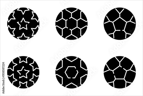 Soccer ball icon set in line style. football simple black style symbol sign for sports apps and website, vector illustration.