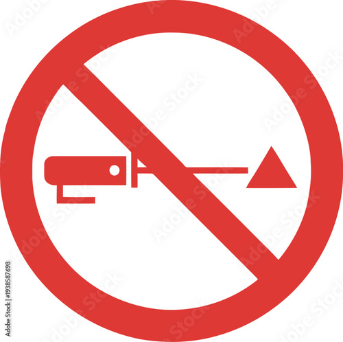 No Laser Pointer Sign, Red Prohibition Symbol for Safety and Warning Notices