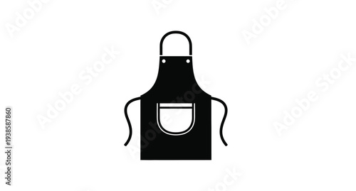 Black apron with ties a simple kitchen accessory silhouette