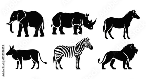 African Wildlife Silhouettes Collection