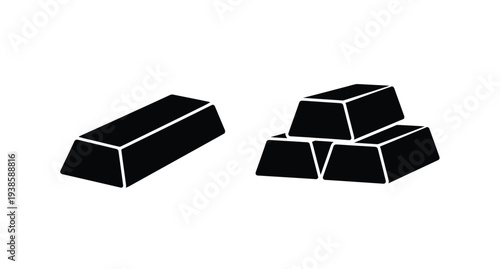 Black gold bars depicted in a stark minimalist silhouette