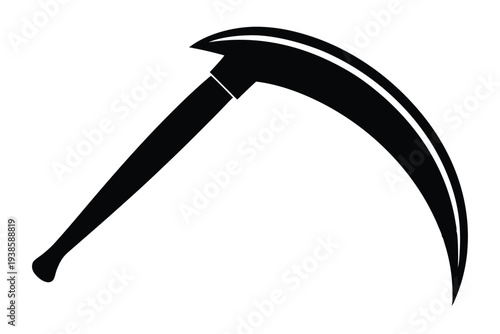 sickle silhouette line art vector illustration with a white background