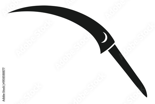 sickle silhouette line art vector illustration with a white background