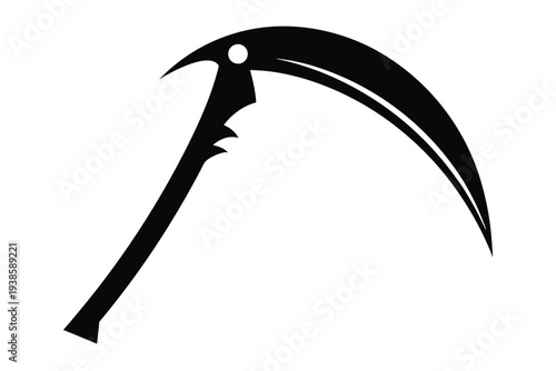 sickle silhouette line art vector illustration with a white background