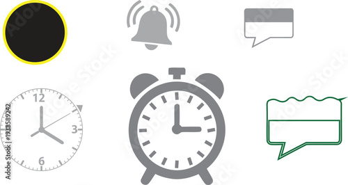 Collection of time and communication icons