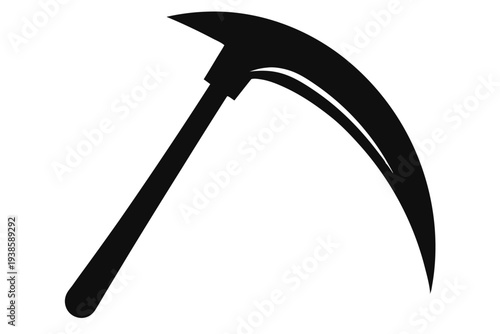 sickle silhouette line art vector illustration with a white background