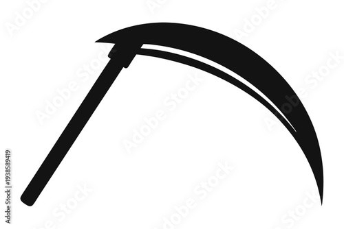 sickle silhouette line art vector illustration with a white background