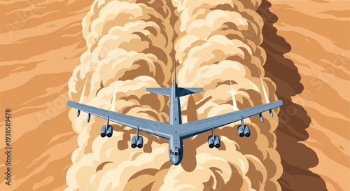 Jet fighter aircraft launching a missile with a fiery explosion