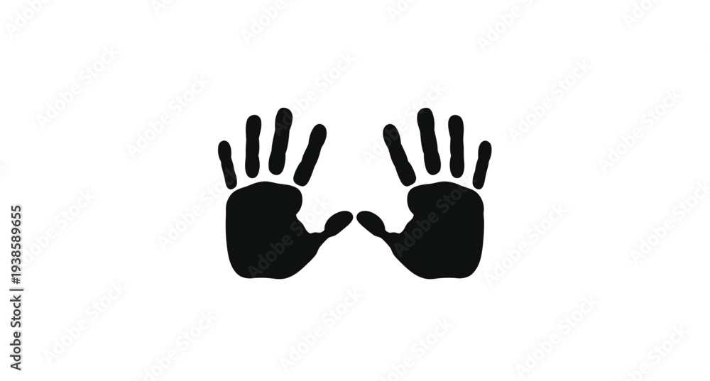 Fototapeta premium Two black handprints facing each other a striking image silhouette