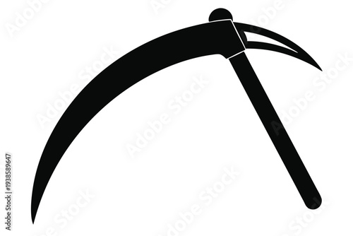 sickle silhouette line art vector illustration with a white background