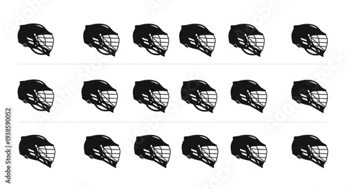 Collection of Hockey Helmets for Sports and Recreation.