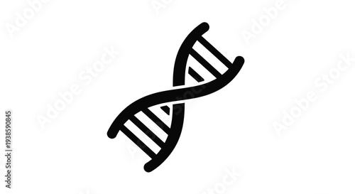 Black dna double helix graphic design a striking silhouette