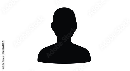 Simple black profile of a person s head and shoulders silhouette