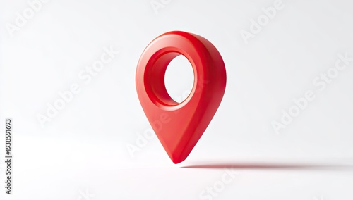 Free Download Isolated, glossy red location pin icon on a clean white background, angled slightly - GFXLoad