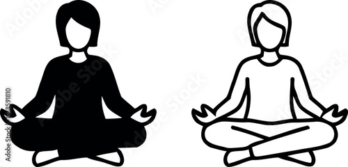 Two people meditating in lotus position