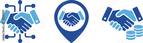 Set of 3 business icons vector