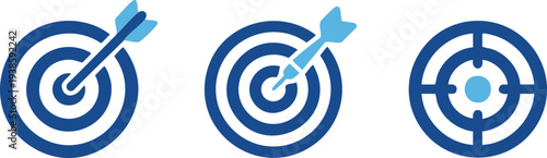 Set of 3 target icons vector