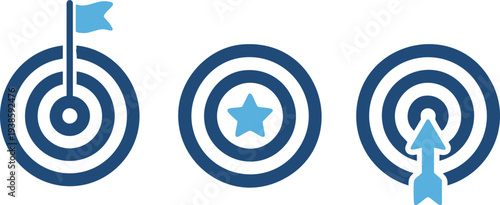 Set of 3 target icons vector