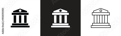 bank icon, bank sign, vector illustration