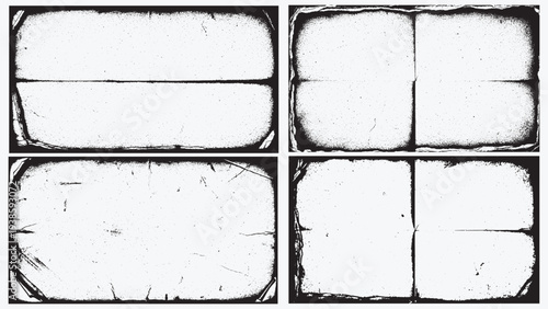 Set of 4 Grunge Distressed paper texture Vector