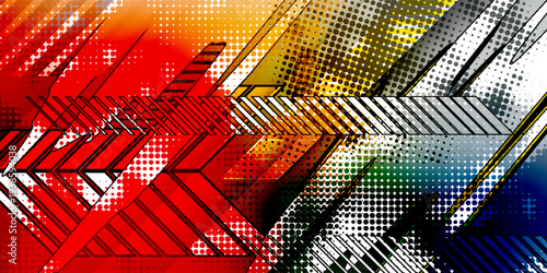 Dynamic racing vector background with bold lightning bolts, grunge splashes, and urban graffiti style, perfect for motorsport, decals, and high-speed designs.