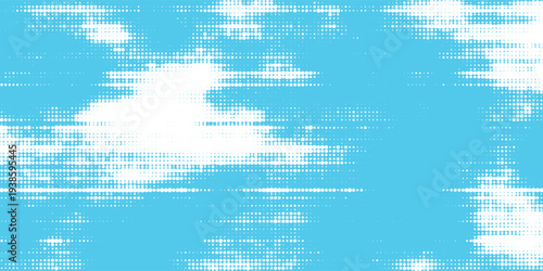 Elegant blue sky background with white halftone clouds texture. dynamic background design