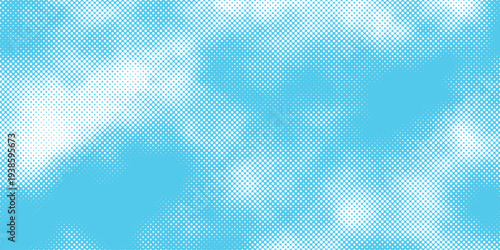 Modern blue gradient sky background with white halftone. background illustration