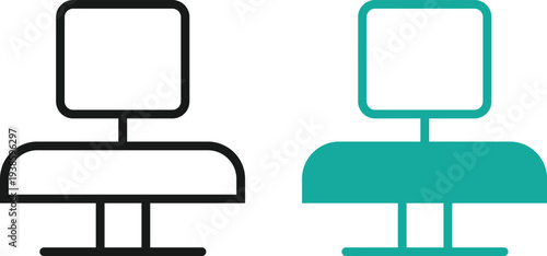 Modern and unique Office Desk icon.