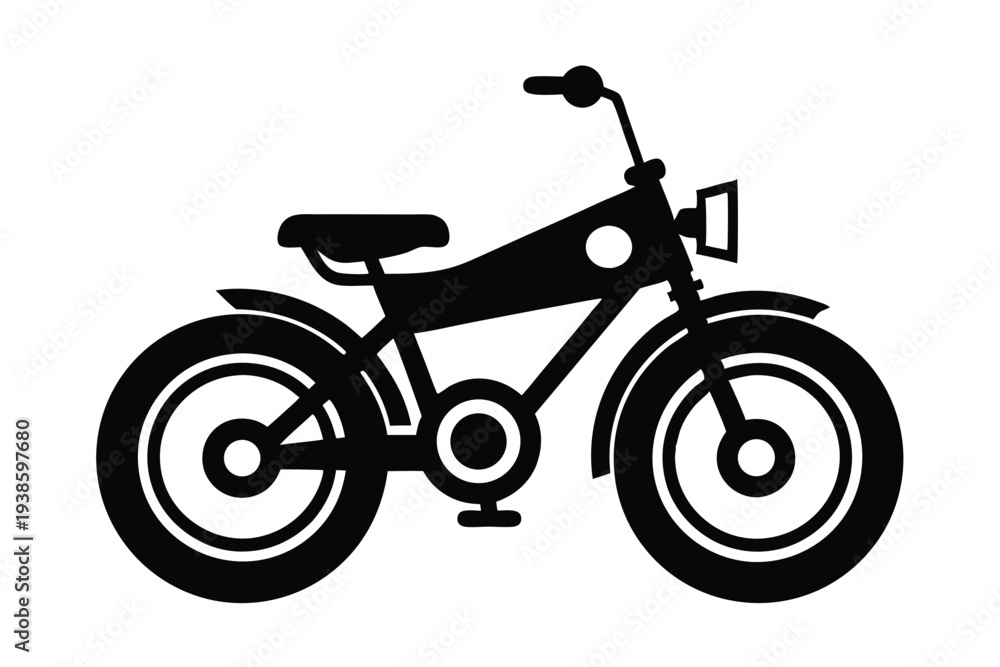 Fototapeta premium mini bike silhouette line art vector illustration with a white background