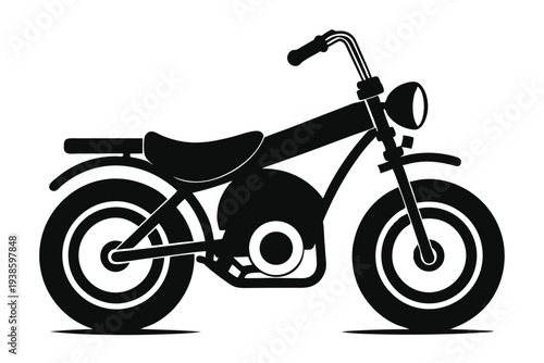 mini bike silhouette line art vector illustration with a white background